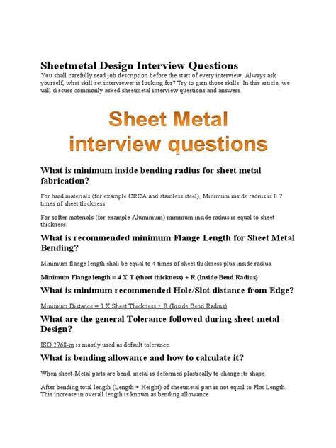 sheet metal interview questions and answers|biw interview questions.